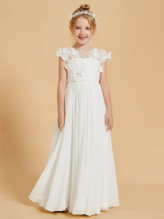 Charming Flower Girl Dresses with Chiffon and Appliqued Details