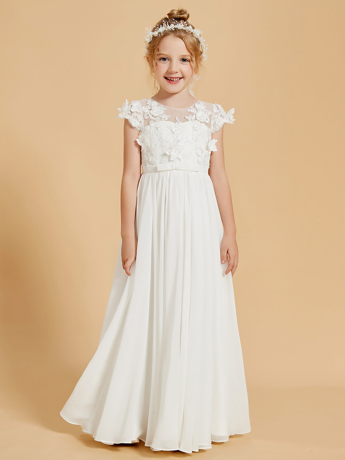 knee length dresses for ladies Flower Girl Dress First Communion Dress – Sunny Boutique Miami main image 0