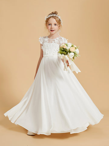 Charming Flower Girl Dresses with Chiffon and Appliqued Details | BABARONI