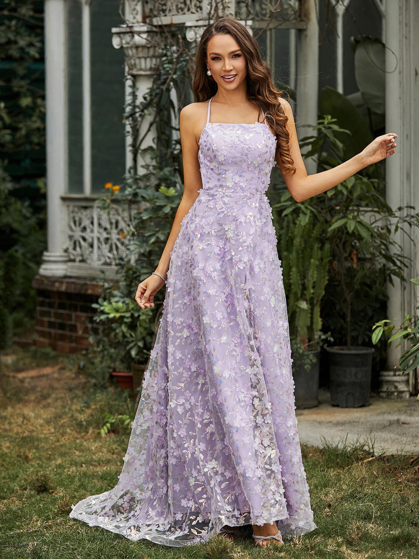 BABARONI BABARONI Lace Blue Prom Dresses A-line Square With Slit Ruched Beaded Pleated Appliqued Floral Sequins, Blue / US0 BABARONI BABARONI Lace Blue Prom Dresses A-line Square With Slit Ruched Beaded Pleated Appliqued Floral Sequins, Blue / US0