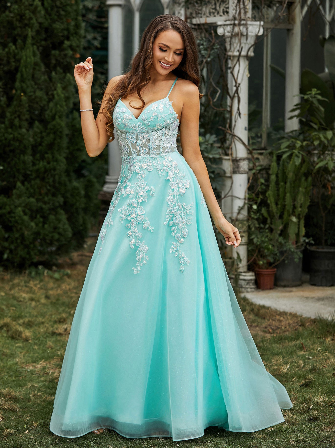 BABARONI BABARONI Tulle Pool Prom Dresses A-line Sweetheart Appliqued Ruched Beaded Sweep/Brush Train, Pool / US0 BABARONI BABARONI Tulle Pool Prom Dresses A-line Sweetheart Appliqued Ruched Beaded Sweep/Brush Train, Pool / US0