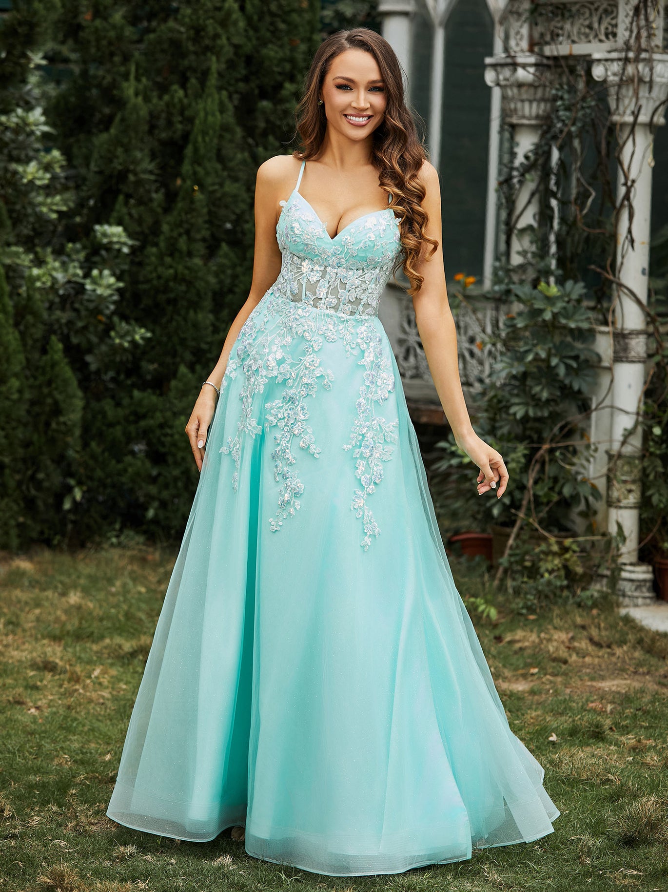 mint green dresses for prom Fairytale Strapless Tull Ball Gown Dress Mint Green Color Length Mint Green Prom Dress -