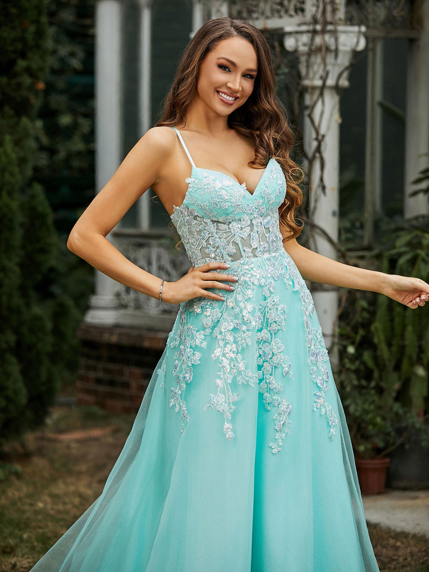 BABARONI BABARONI Tulle Mint Green Prom Dresses A-line Sweetheart Appliqued Ruched Beaded Sweep/Brush Train, Mint Green / US0 BABARONI BABARONI Tulle Mint Green Prom Dresses A-line Sweetheart Appliqued Ruched Beaded Sweep/Brush Train, Mint Green / US0
