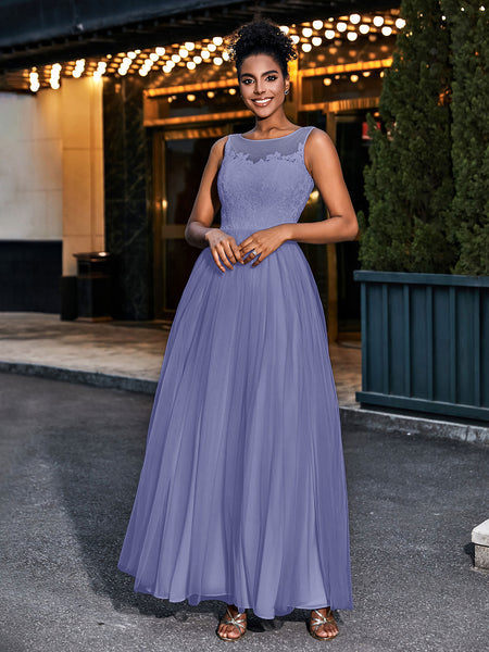 formal periwinkle dress BABARONI Lace Bridesmaid Dresses Illusion Floor-length Lace-up Sleeveless Appliqued A-line, Periwinkle / US0 V-Neck wedding dress Ellis 6-Drawer Dresser The long skirt hugs Size:UK 8 / EU41 / US 10