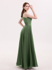 Lace and Chiffon Halter Dress with Open Back-Olive Green