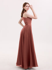 Lace and Chiffon Halter Dress with Open Back-Terracotta