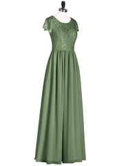 Long Bridesmaid Dresses with Cap Sleeves Olive Green Plus Size