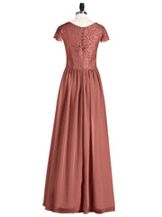 Long Bridesmaid Dresses with Cap Sleeves Terracotta Plus Size