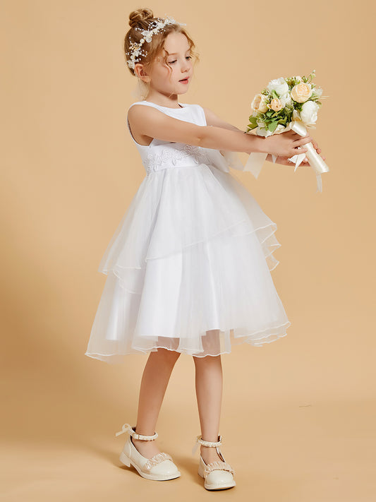 Adorable Knee-Length Flower Girl Dresses with Bowknot Accents