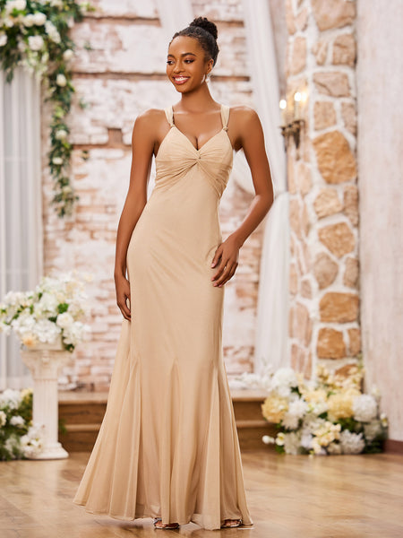 champagne grecian dress Satin Bridesmaid Dress Prom Dress Champagne L Billie Champagne by Grace Loves Lace