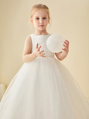 Sleeveless Lace-up Ball Gown Flower Girl Dress
