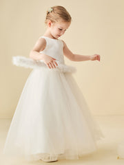 Sleeveless Lace-up Ball Gown Flower Girl Dress