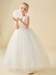 Sleeveless Lace-up Ball Gown Flower Girl Dress