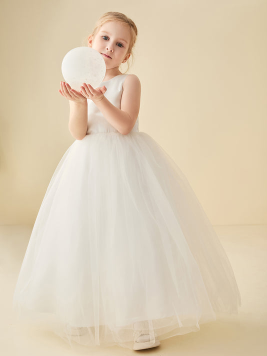 Cute A-Line Bow Short Flower Girl Dress Orange