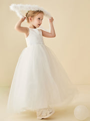 Sleeveless Lace-up Ball Gown Flower Girl Dress
