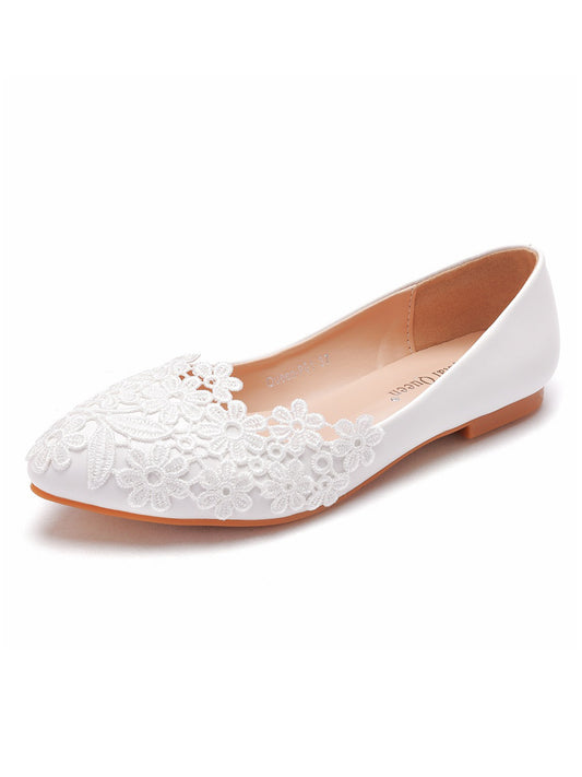 Flat Bride Pointed Toe Party Dress Shoes