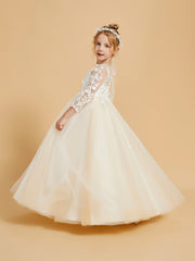 Elegant Long Sleeve Flower Girl Dresses with Applique Detail