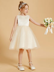 Beaded Elegant Flower Girl Dresses with Open Back