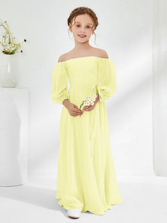 Strapless Floor-length Chiffon Junior Bridesmaid Dresses Daffodil