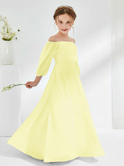 Strapless Floor-length Chiffon Junior Bridesmaid Dresses Daffodil