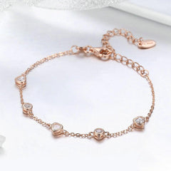 Rose Gold Plated Charm Bracelets Bridesmaid Gift