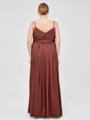 Spaghetti Strap Sweetheart Chiffon Dresses Terracotta