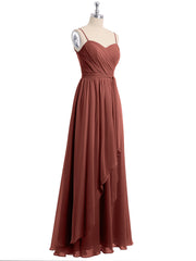 Spaghetti Strap Sweetheart Chiffon Dresses Terracotta