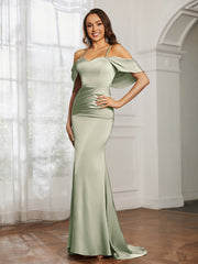 Sweetheart Neckline Satin Mermaid Prom Dress Dusty Sage Plus Size