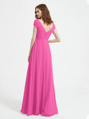V-neck A-line Chiffon Dress With Slit Azalea
