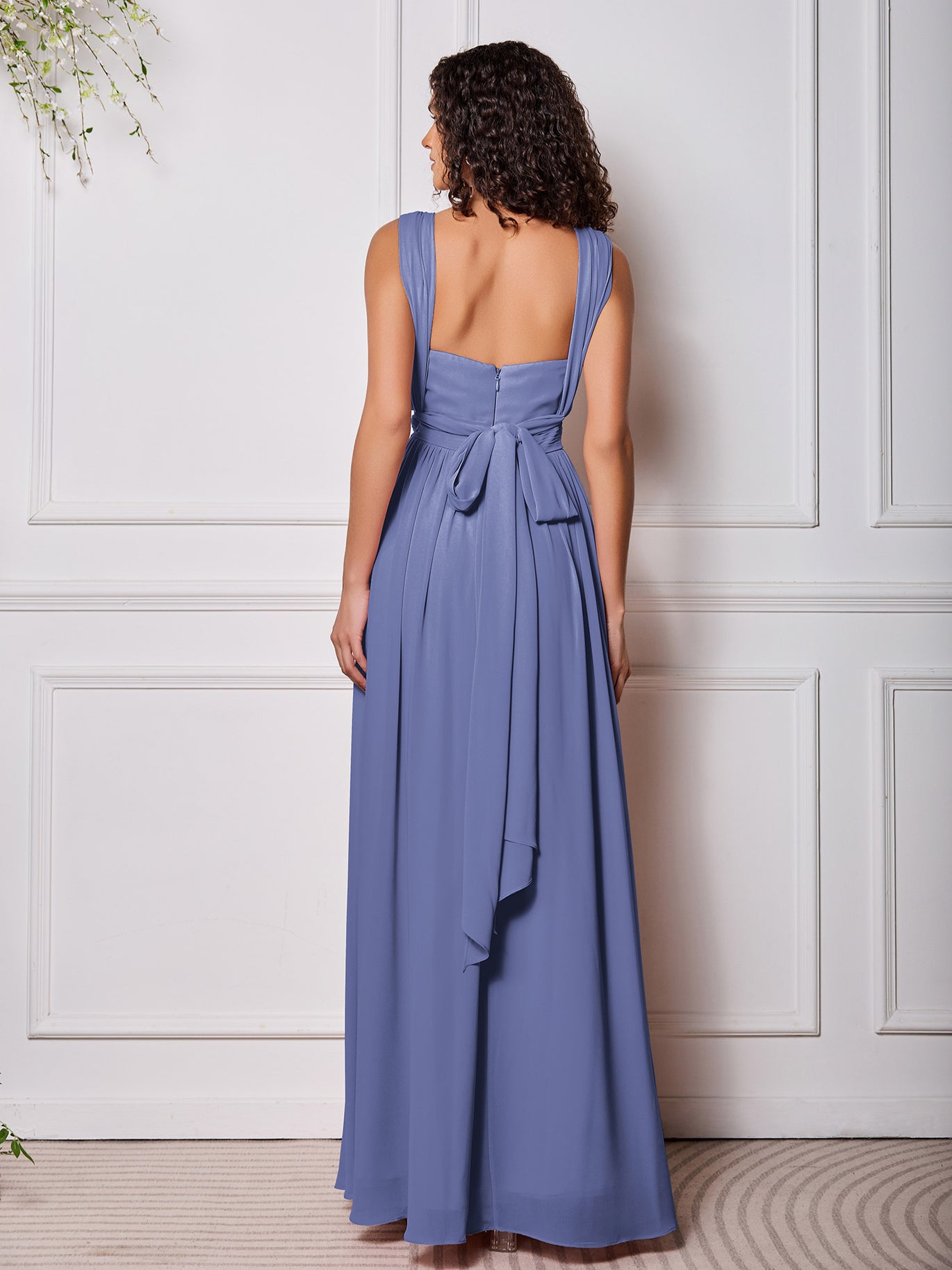 periwinkle chiffon bridesmaid dress Periwinkle Blue Bridesmaid Dresses