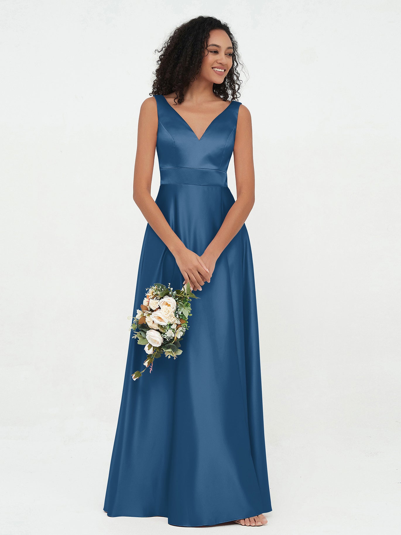 Ink Blue Bridesmaid Dresses - Prices Suit Any Wedding Budget BABARONI Ink Blue Bridesmaid Dresses - Prices Suit Any Wedding Budget BABARONI