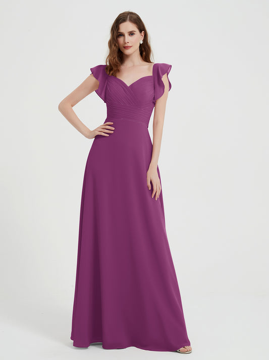 Strapless Sweetheart Dresses with Cascade Skirt Orchid