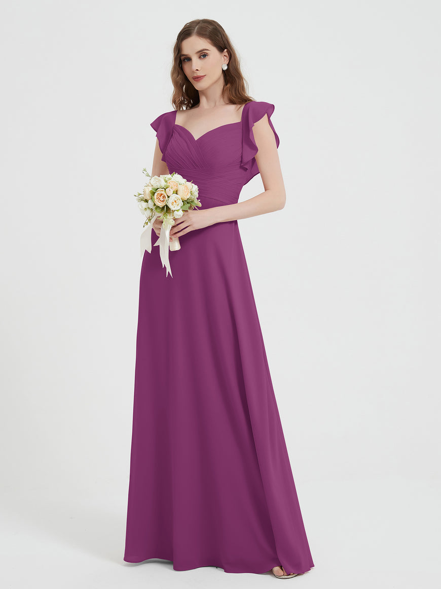 Sweetheart Neck Short Chiffon Dresses Orchid Plus Size