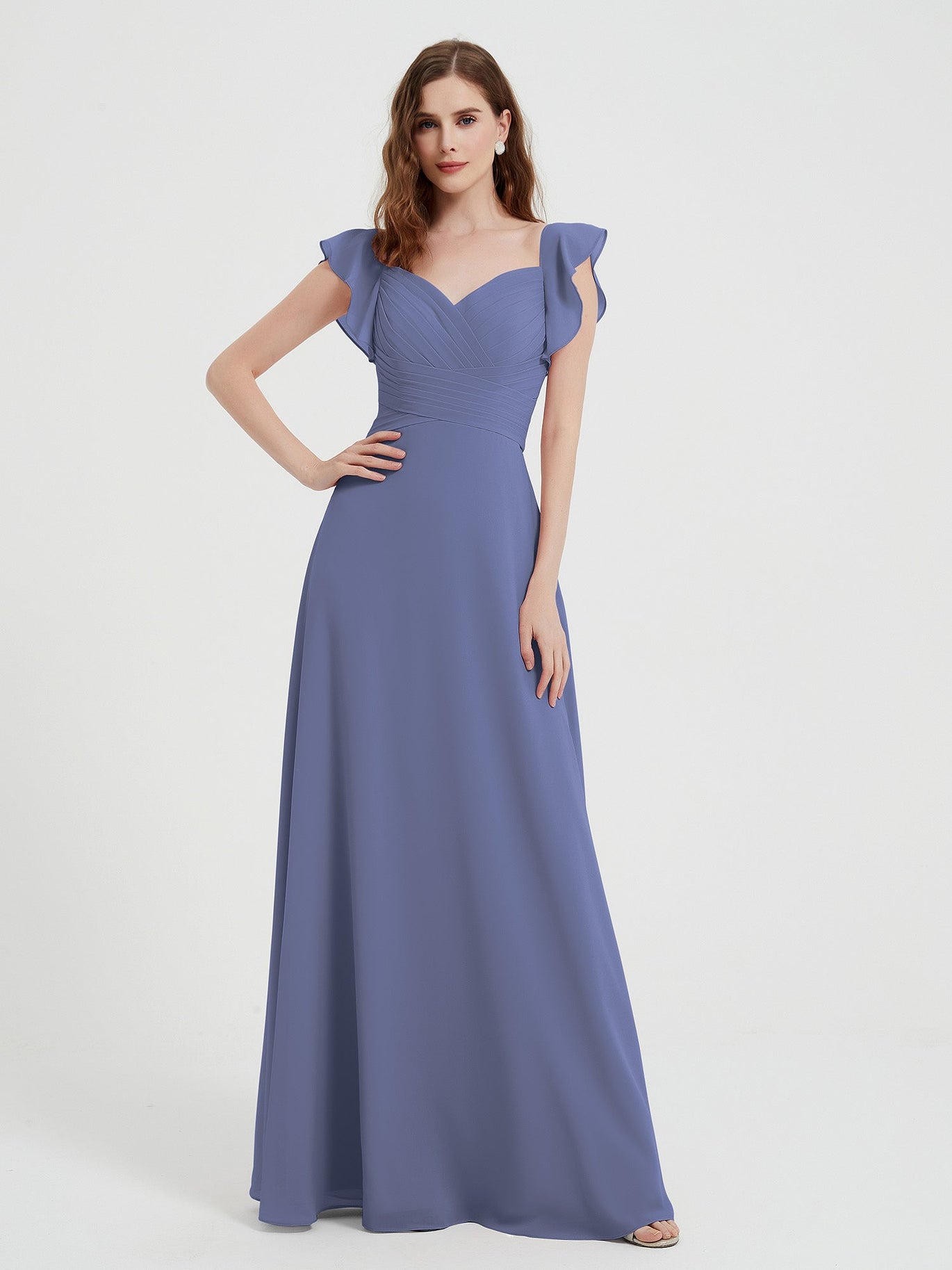 dark blue prom dresses long Sexy V-Neck Long Navy Blue Prom Dress with Appliques – FancyVestido main image 0