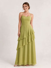 Tiered Ruffle Sweetheart Gown with Lace-Up Back Clover