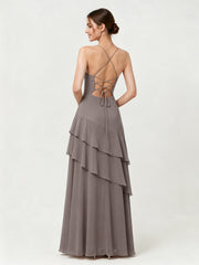 Tiered Ruffle Sweetheart Gown with Lace-Up Back Dusk