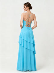 Tiered Ruffle Sweetheart Gown with Lace-Up Back Pool