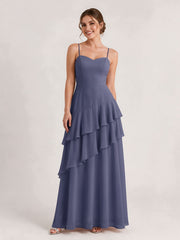 Tiered Ruffle Sweetheart Gown with Lace-Up Back Stormy