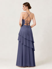 Tiered Ruffle Sweetheart Gown with Lace-Up Back Stormy