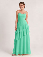 Tiered Ruffle Sweetheart Gown with Lace-Up Back Turquoise