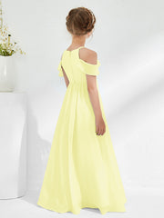 Off-the-shoulder Ruched Junior Bridesmaid Dresses Daffodil