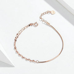 Simplicity Rose Gold Chain Bracelet Personalized Gift
