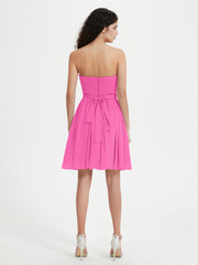 Strapless Sweetheart Neck Mini Dresses-Azalea