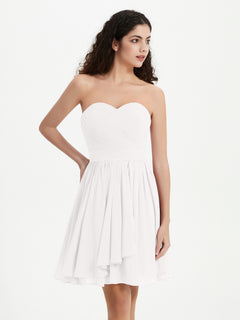 Strapless Sweetheart Neck Mini Dresses-Ivory Plus Size