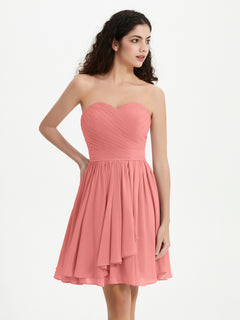 Strapless Sweetheart Neck Mini Dresses-Sunset