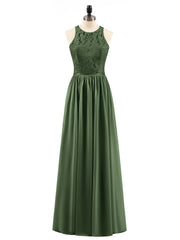 Long Lace Dress with Illusion Sweetheart Neck-Olive Green Plus Size