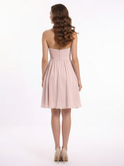 Halter Chiffon Short Bridesmaid Dresses-Dusty Rose