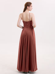 Lace and Chiffon Bridesmaid Dress-Terracotta