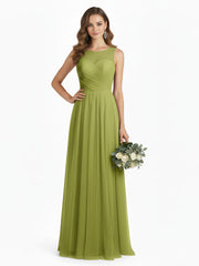 Illusion Neck Cross Tulle Bridesmaid Dresses-Clover
