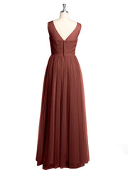 Illusion Neck Cross Tulle Bridesmaid Dresses-Terracotta